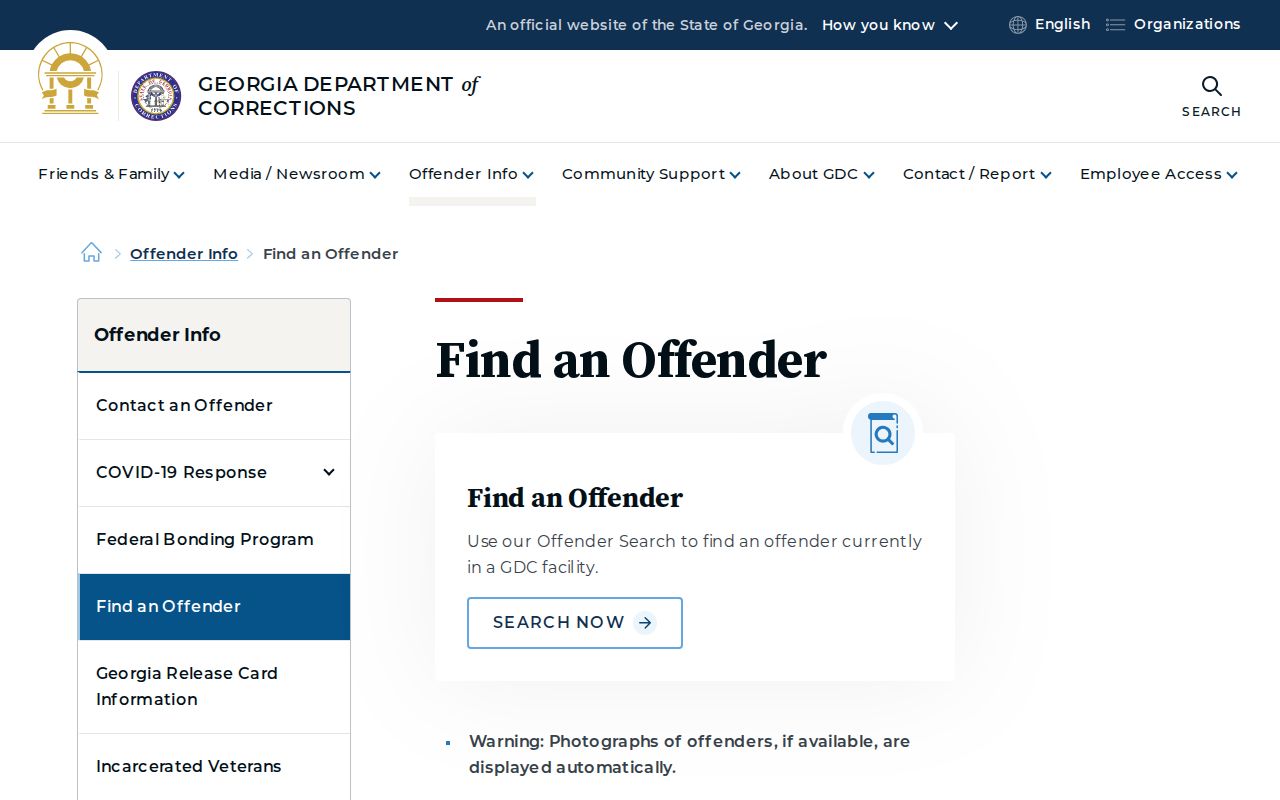 Georgia Department of Corrections offender search for Grady County record access