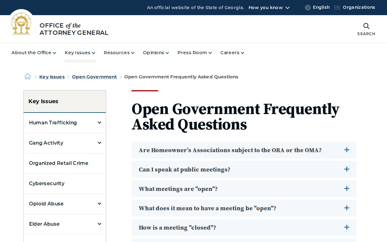 Georgia Open Government records guidance for Grady County booking records