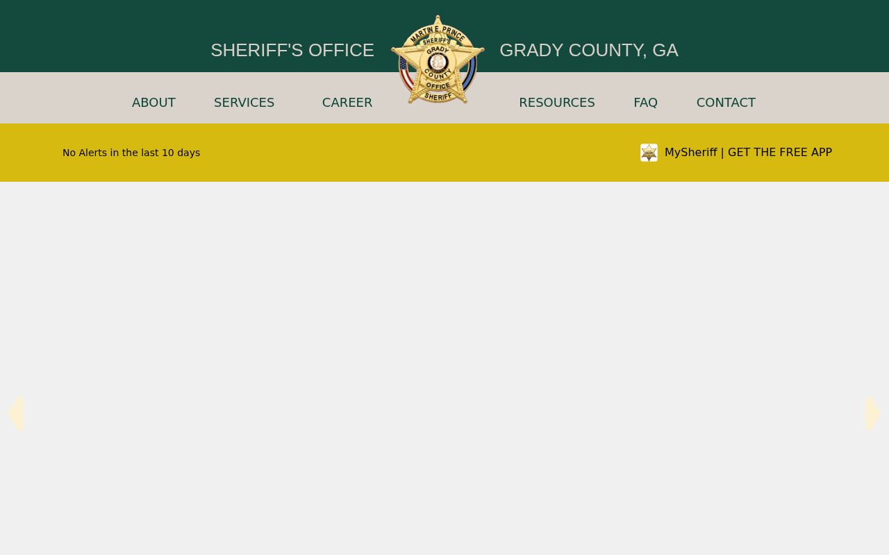 Grady County Sheriff official alerts and most wanted source